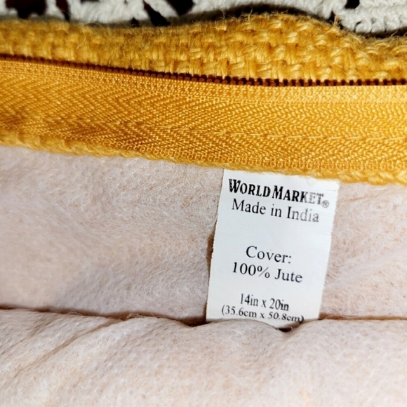 World Market Jute Pillowcover Case Textured Basket Weave Design 4 Oversized Butt - Picture 2 of 3
